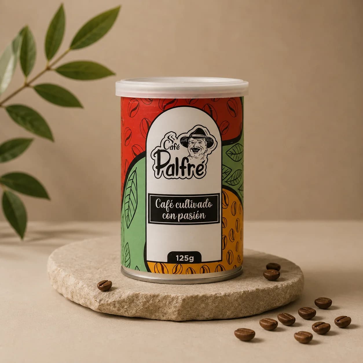 Lata de café de especialidad 125 g, lata de 125 g